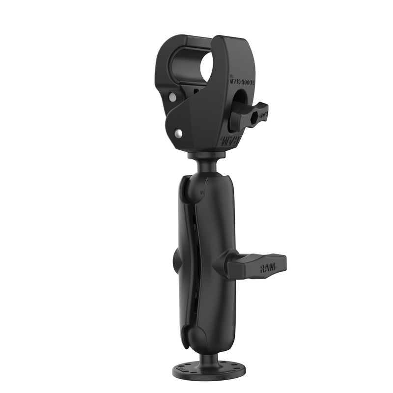 RAM Mounts Trolling Motor Stabilizer - Tough-Claw Medium Clamp for Rails 1â€ - 1.6â€ with Medium Arm and Round Plate RAP-404-202U - Image 2